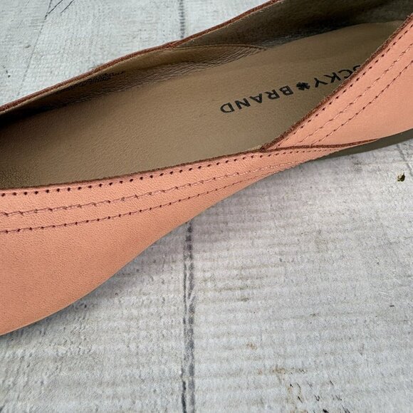Lucky Brand ALBA Hazel Salmon Leather Slip On Square Toe Ballet Flat Shoe Sz 7 M - Picture 13 of 16